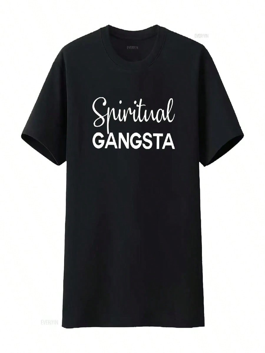 Spiritual Gangsta T ShirT With Sayings Sarcasm Cool For Girl Vintage Washed Versatile Graphic Homme Stylish Slightly Stretched S разноцветный