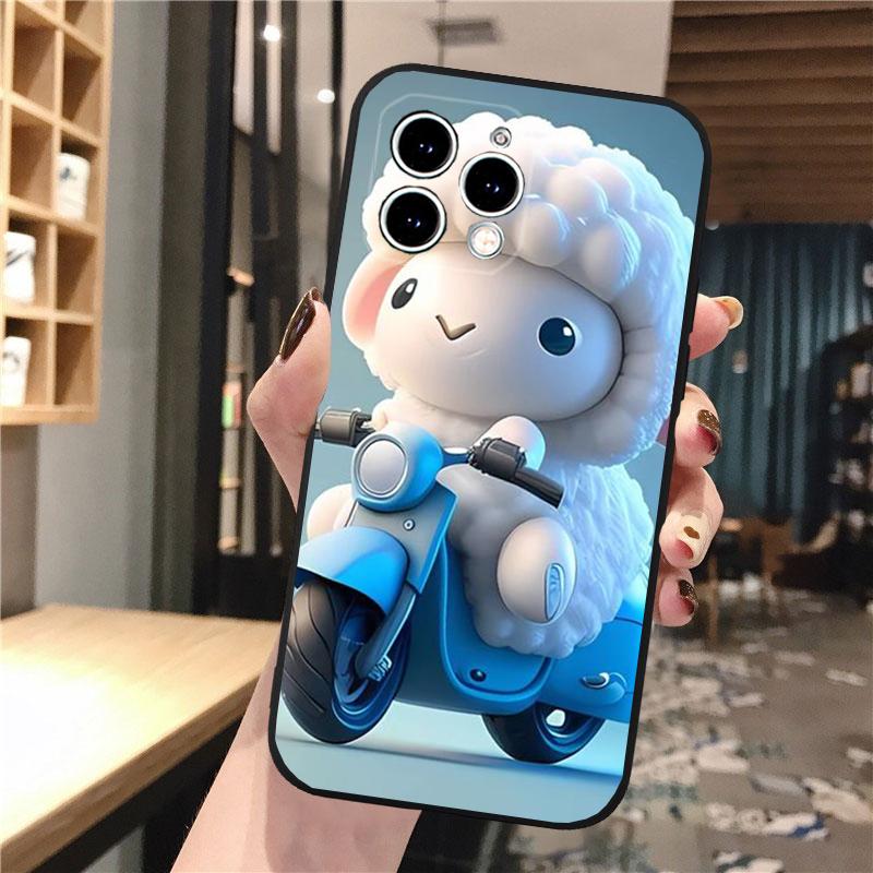Cartoon Sheep Phone Case For Iphone 15 14 Pro Max 13 12 11 Pro Max XSMax XR 12 13 Mini 14 Plus