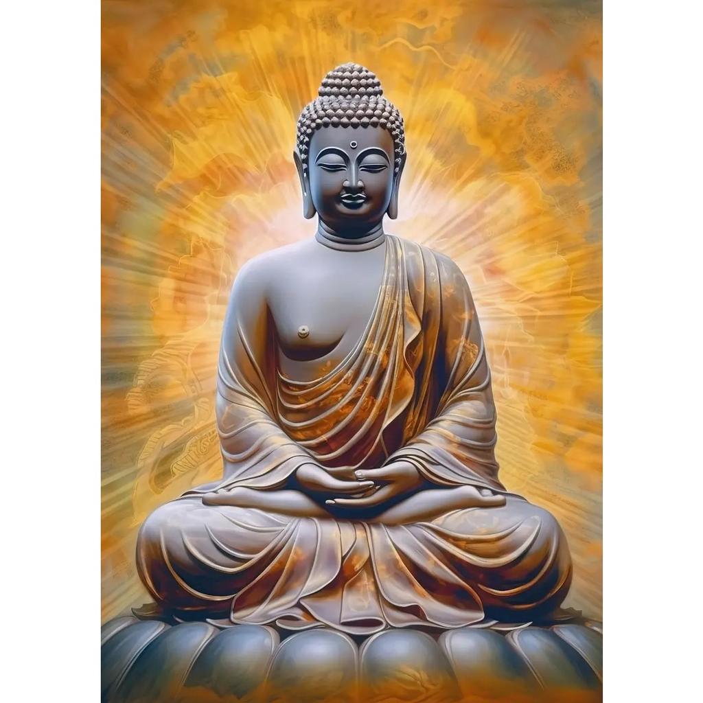 Zen Religion Meditation Buddhism Poster and Print Canvas Painting Wall Art Buddha In Nature Abstract Picture for Room Home Decor