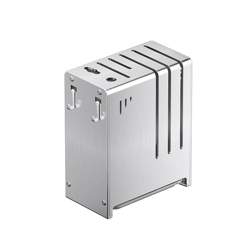 

Wall-mounted Stainless Steel Knife Holder Large Capacity Cutlery Holder for Kitchen Style A