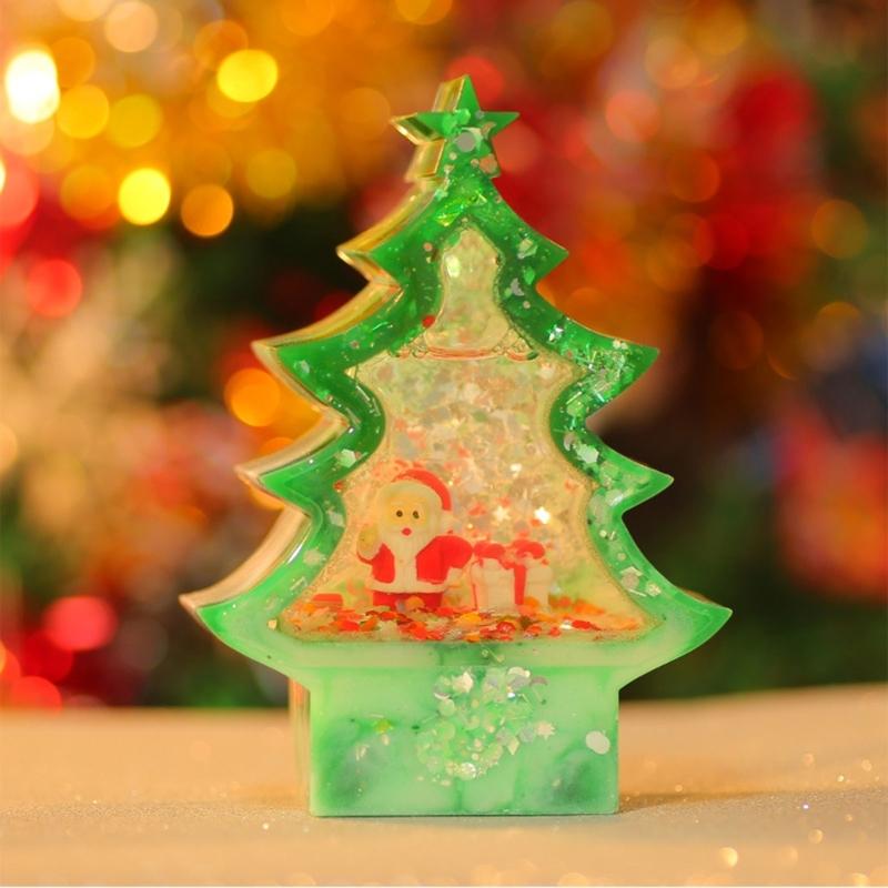 3D Crystal Lamp Christmas Tree Ornament Silicone Mold Suitable for Epoxy Resin Diy Crafts Jewelry Making Home Decor