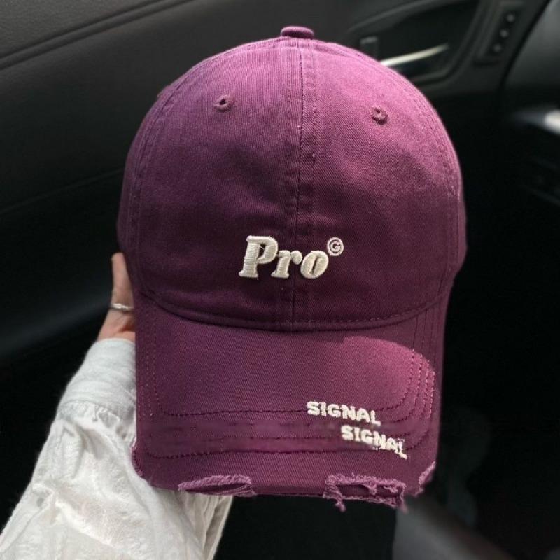 

New trendy brand letter Pro embroidered face small baseball cap women s simple hole curved brim cap Adjustable