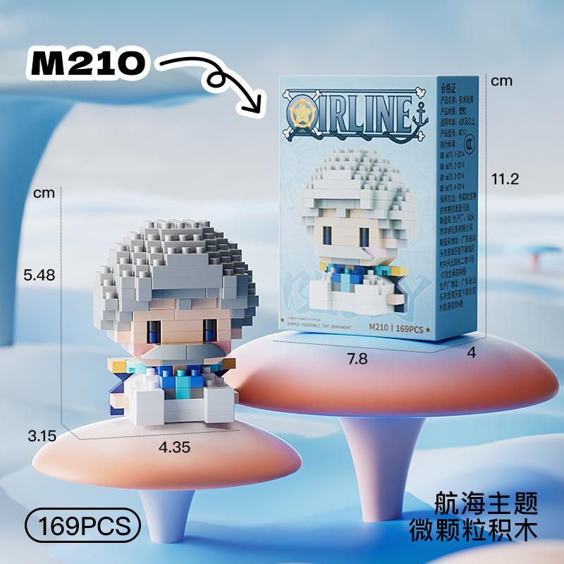New ONE PIECE Sun God Nika Luffy Micro Action Block Chopper Ace Buggy 3D Anime Model Assembly Mini Bricks Figure Toys For Gift