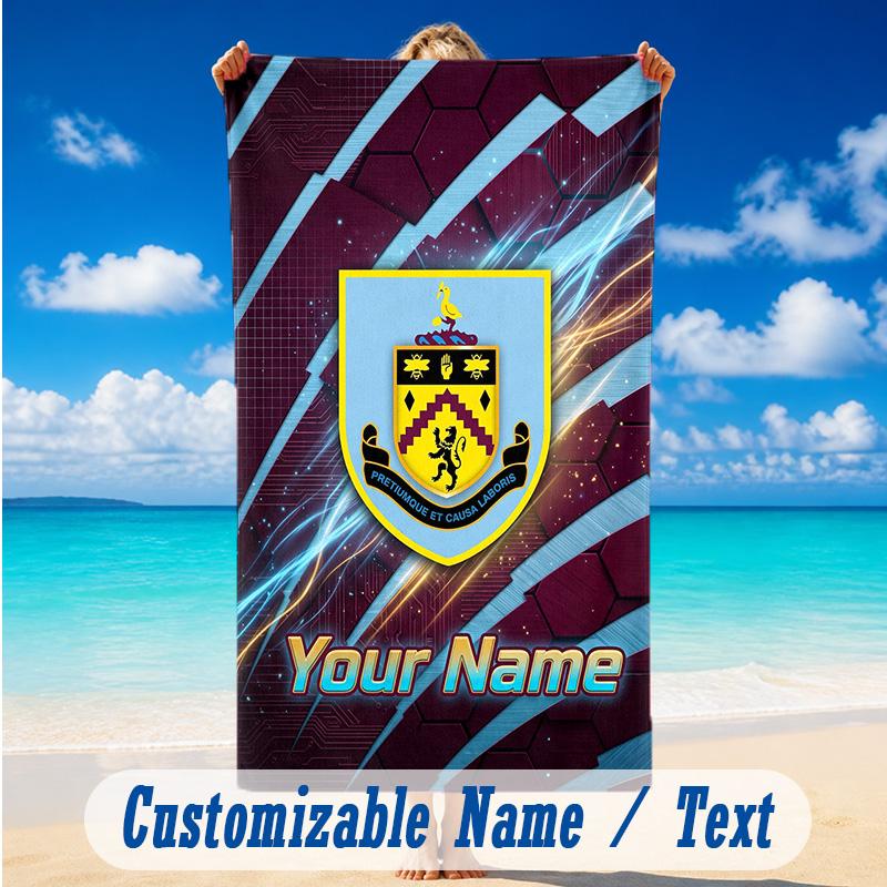 Beach Towel Custom Name Text, Quick Dry Large Towel For Beach HomeBurnley Football