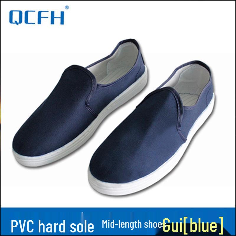 Unisex Anti-Static PVC Mid-Cut Work Shoes - Lightweight, Dust-Free, Soft Sole for Labor Protection
