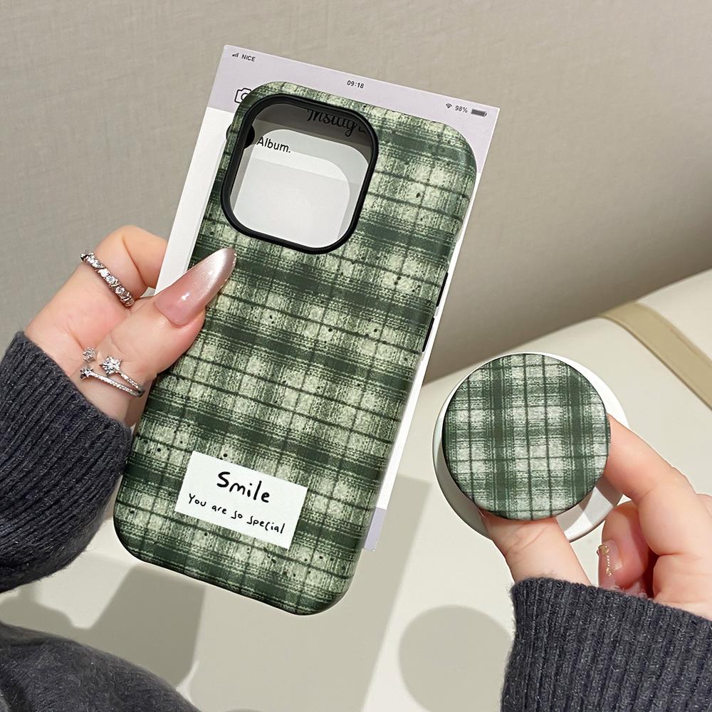Apple 17/16Promax Internet celebrity sweater pattern mobile phone case for iPhone14 magnetic film 2-in-1 15