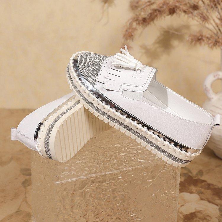 Large Size Sequined Platform Fashion Single Shoes Autumn New Shallow Mouth Rhinestone Sneakers