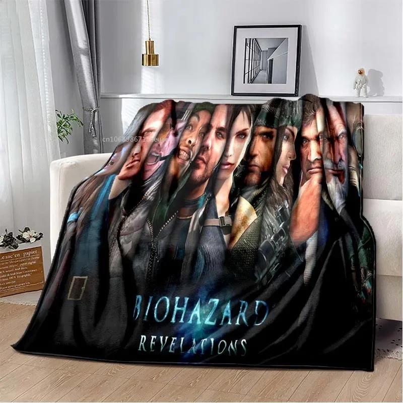 R-Resident Evil Game Gamer Soft Plush Blanket Leon Ada Red Umbrella Blanket for Living Room Bedroom Bed Sofa Picnic Office Cover