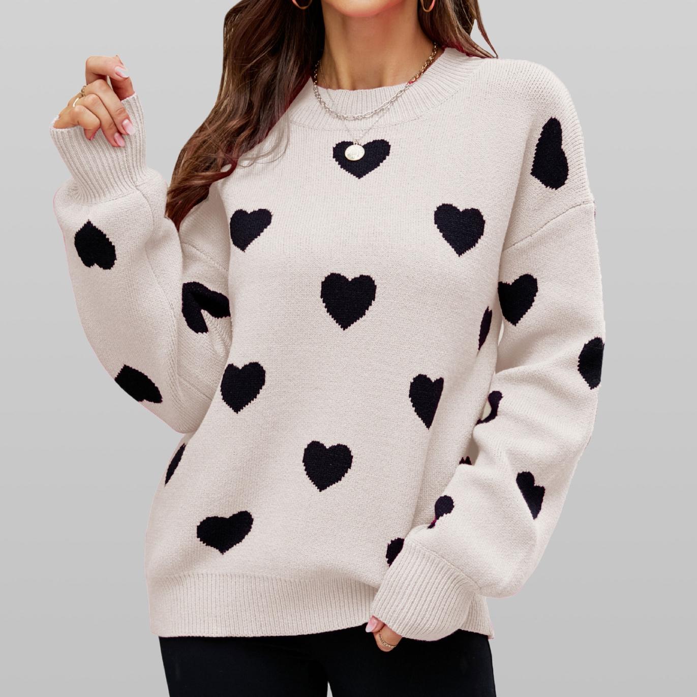 

QICED Зимняя женская свободная трикотажная одежда ко Дню святого Валентина XL