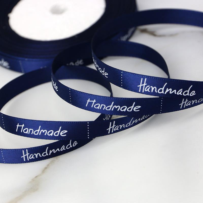 (25 Yards/lot) 10mm White Printed Handmade Ribbon Colored Romantic Gift Wrap Ribbons