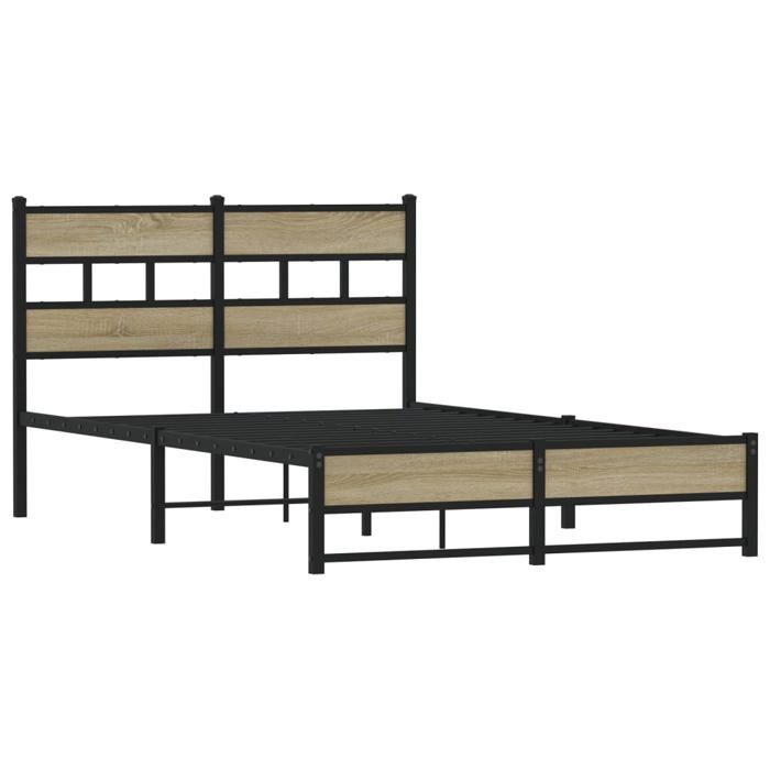 VidaXL Metal Bed Frames Without Mattress Sonoma Oak 120x190 Cm 4017269