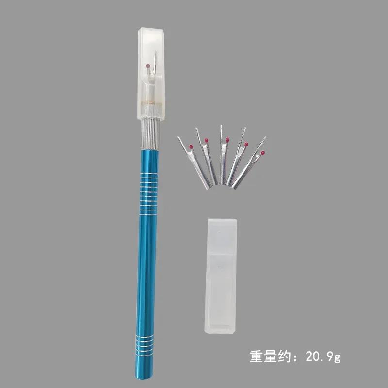 1Pcs Thread Cutter with 5Pcs Replacement Blade Aluminum Alloy Handle Stitch Unpicker Embroidery Thread Remover DIY Sewing Tools