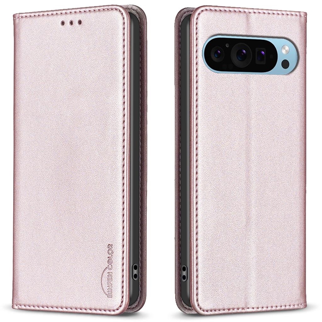 BINFEN COLOR BF18 For Google Pixel 9/Pixel 9 Pro Leather Case Magnetic Closure Flip Phone Cover Full Body Protection