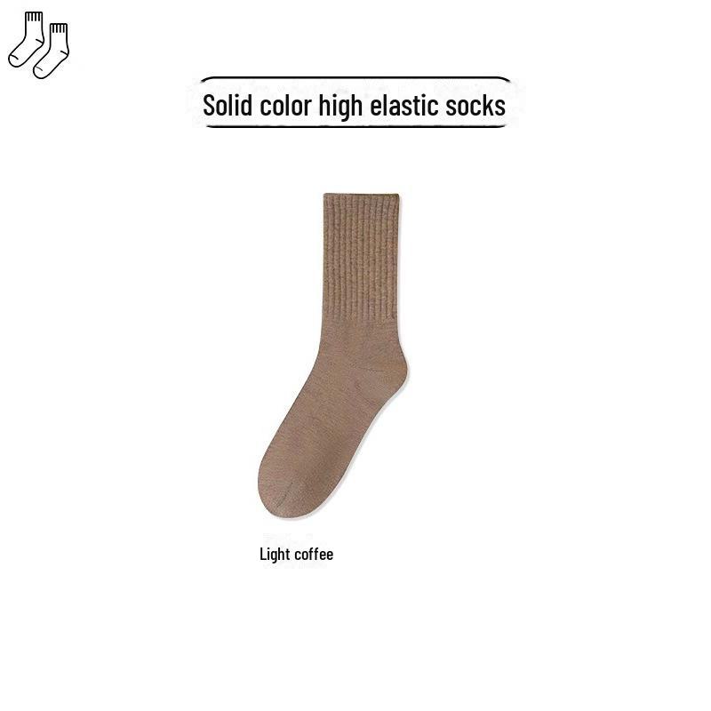 

Жіночі бавовняні шкарпетки середньої довжини, з дезодорантом та вбираючим піт, чорні, в японському стилі, на весну, осінь та зиму колір світло кави