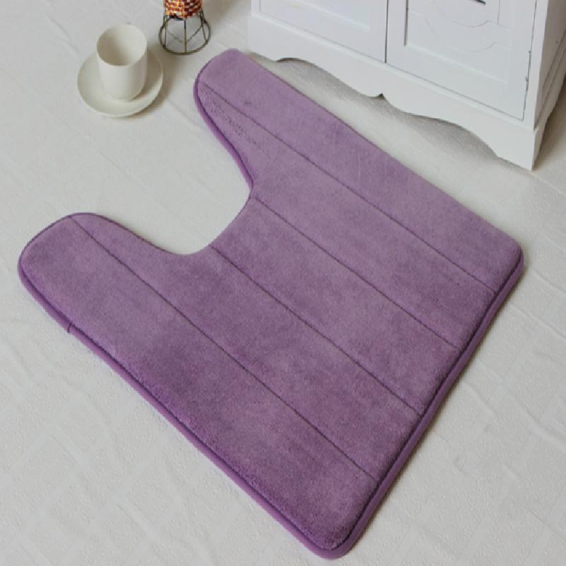 Covorașe de baie din spumă absorbantă de apă în formă de U, covoraș de toaletă, baie, fleece coral, covor anti-alunecare, podea de toaletă, decor pentru casă, de uz casnic