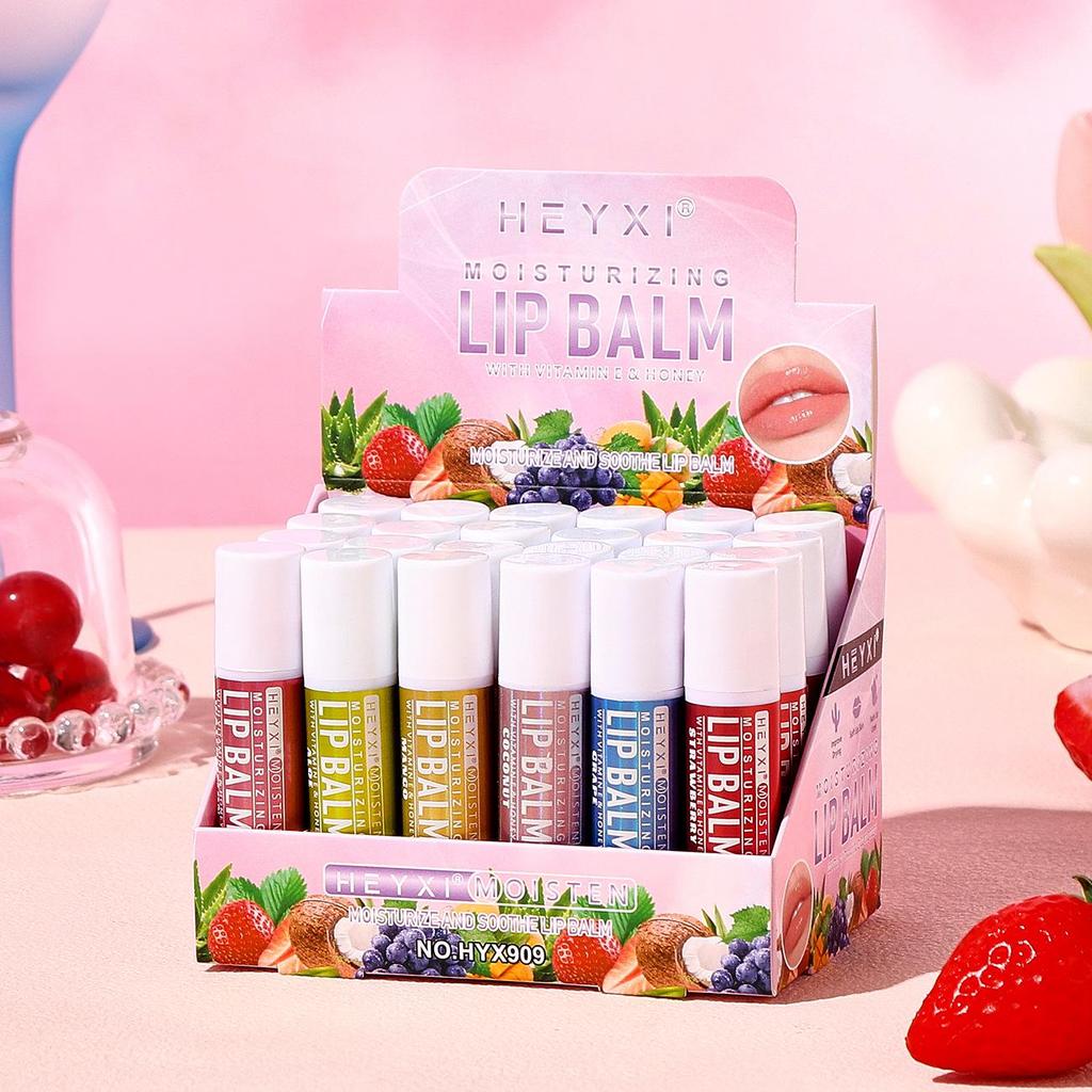 HEYXI Han Yuanxi Fruit Lip Balm Set: Fruity Flavors for Day & Night - English Version