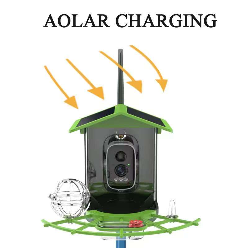 Telecamera Mangiatoia per Uccelli 4MP 2K HD Cattura Video di Uccelli Fotocamera WiFi Alimentata a Energia Solare Batteria con Pannello Solare, Avvisi Istantanei, Birdwatching