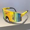 Oversized Sports Sun Glasses  Wrapped Round Mirror Outdoor Cycling Goggle Trendy Futuristic Punk Sunglasses for Men