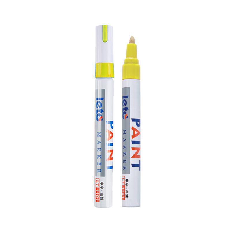 Waterproof Colored Metal Graffiti Marker: Non-Fading White Oily Paint Pen for DIY and Tire Repair