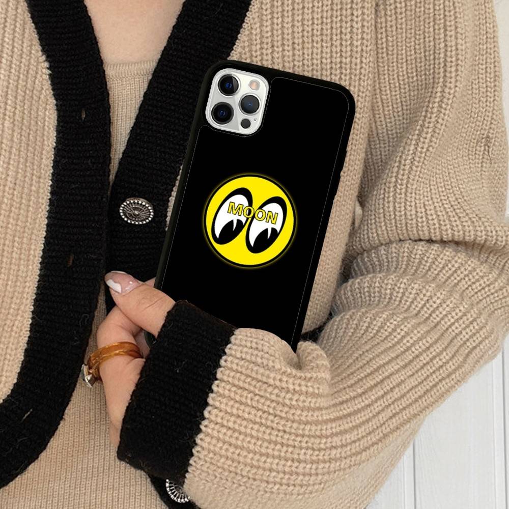 M-Moon-eyes Luxury PC+TPU Phone Case For IPhone 11 12 13 14 15 16 17 Plus Pro Max Cover