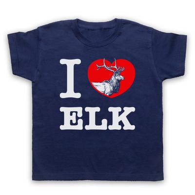 I Love Elk Animal Rights Lover Save Animals Anti Hunt Kids Childs T-Shirt