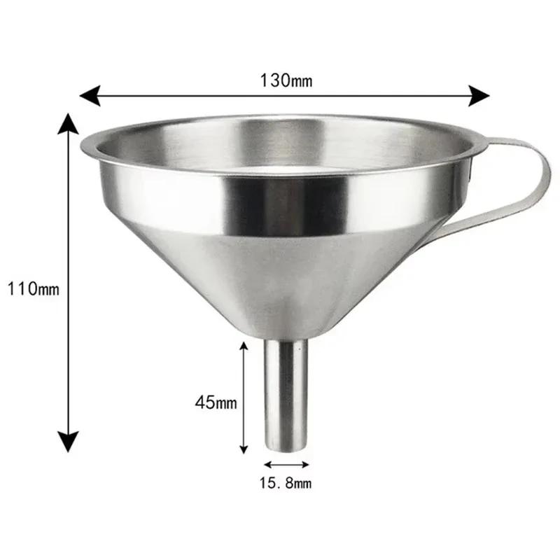 Funnel Kitchen 304 Stainless Steel Funnel Oil Liquid Funnel with Strainer Small Metal Food Oil Filter for Bottle Kitchen Gadgets