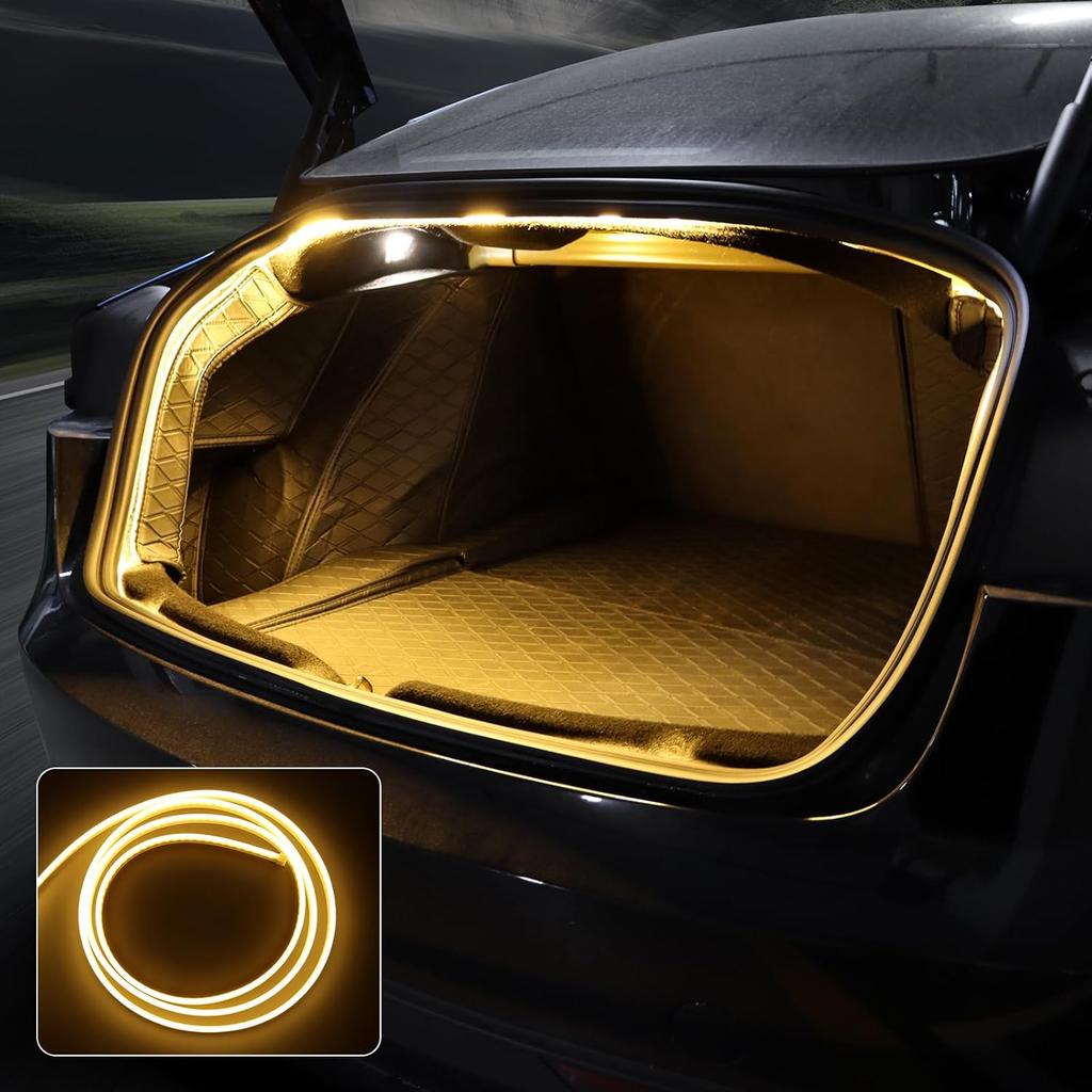 For Tesla Model 3 2024 LED Rear Trunk Cargo Light Interior Decoration Lights Accessories Waterproof DC 15V (Warm)