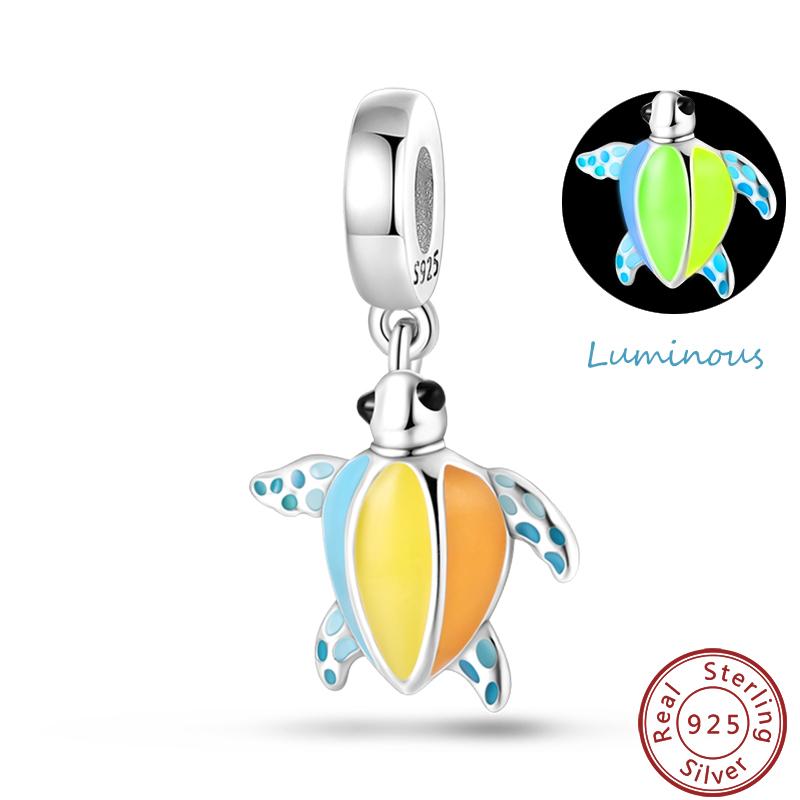 Luminous Ocean Series Copper Dolphin Turtle Octopus Charms Beads 3Mm Diy Fine Jewelry Gifts Making