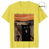 Scared Cat Print Clothes for Unisex Tshirt Funny Casual Short Sleeve Tees Summer Y2k Tops Fashion Female Aesthetic Clothing