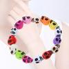 Colorful Skull Bracelet Punk Girl Elastic Bracelet Women's Skull Linked Bracelet