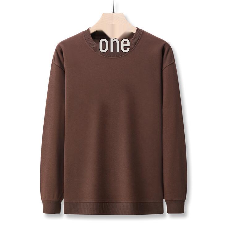 

Мужская повседневная толстовка с длинным рукавом из чистого хлопка, тяжелая - Модная, свободного кроя, с круглым вырезом Double Extra Large кофейный