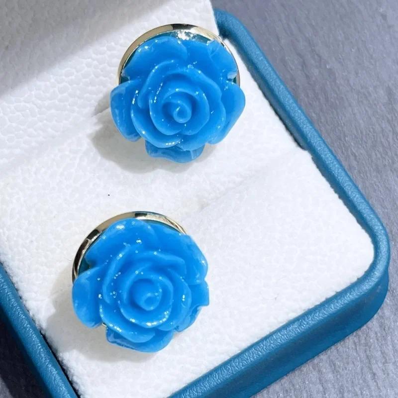 New Style Rose Earrings for Women Fresh and Personalized Design Colorful Candy Dopamine Earrings