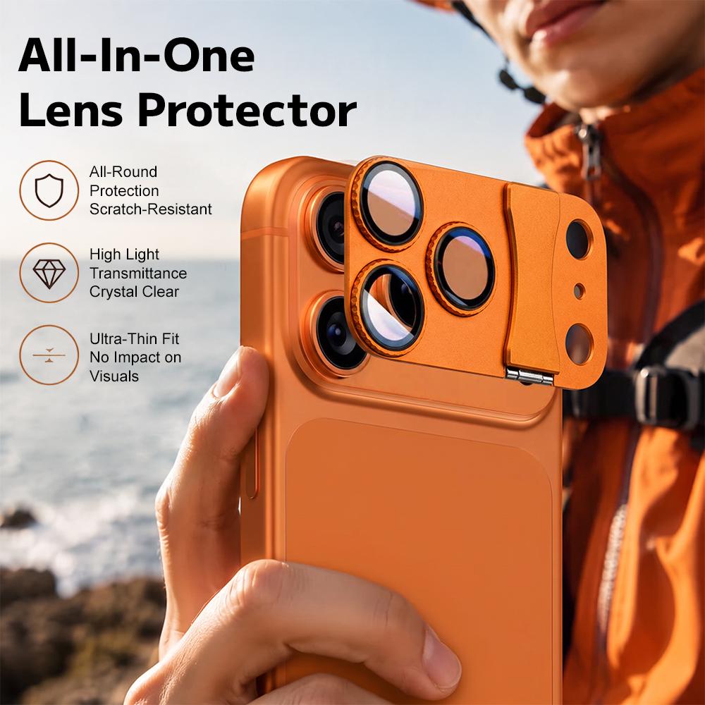 Aluminium Alloy Camera Lens Protector For iPhone 17 18 Pro Max Full Cover Metal Ring Lens Matte Tempered Glass Film Case Cap
