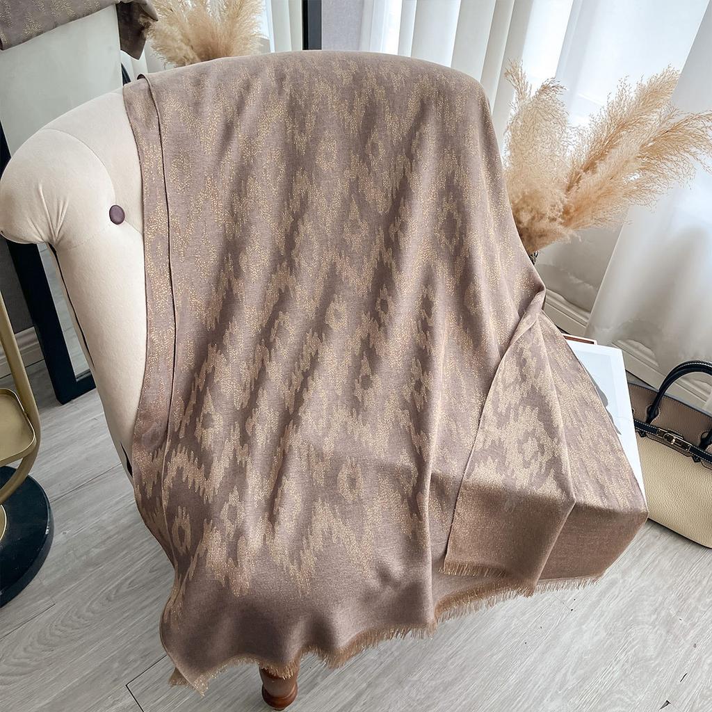 Ethnic Style Color Matching Style Fashion Going Out Imitation Cashmere Warm Shawl Cape Scarf Women'S Scarf