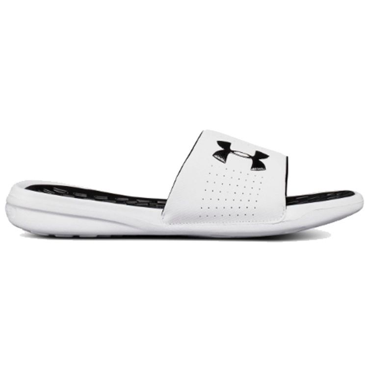 Under Armour Playmaker Fixed Strap Durable Comfortable Soft Slide Sandals Unisex Sandals White 3000061-102