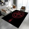 Rotes Pentagram Ziegenemblem auf schwarzem Hintergrund Gemustertes Teppich ein rutschfester Teppich geeignet für alle Jahreszeiten und jede Umgebung, Geschenk