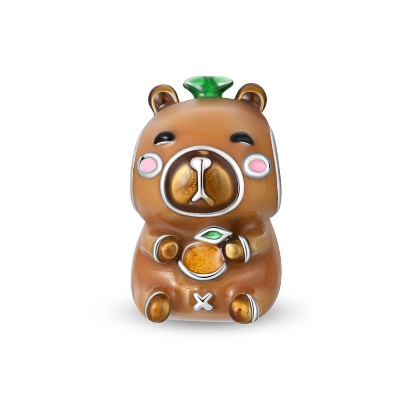 Animal Charm Bead Components Copper Metal Bear Rabbit Dog Panda Elephant Pig Kapibala Bead Components Pendant Bead Components Compatible With