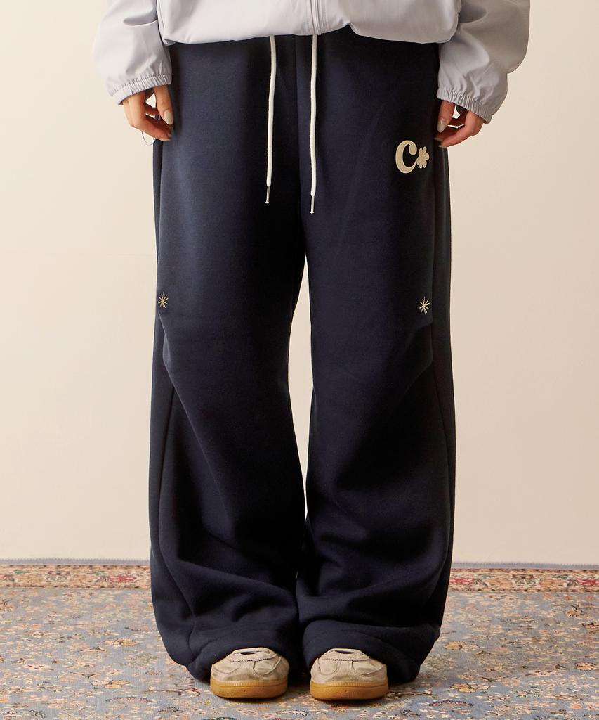 Ebeulisi Pintuck Patchwork Sweatpants (Navy)