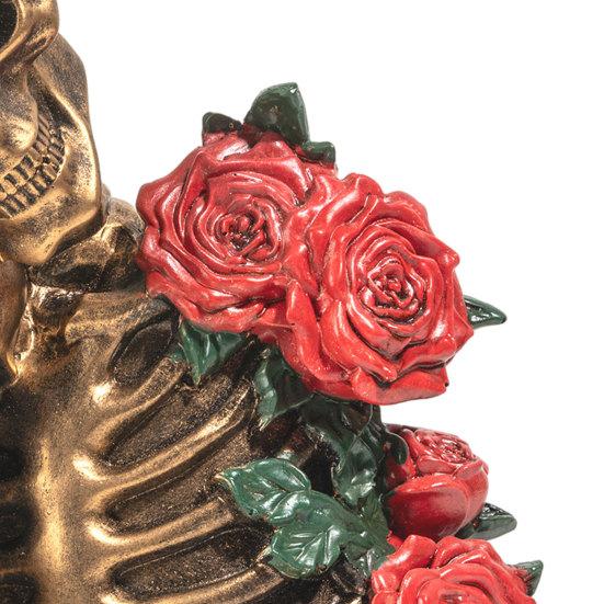 Figurka Gotyckiej Pary Szkieletów Przytulającej Się, Rzeźba Żywiczna Pary Czaszek z Różą, Vintage Dekoracja Szkieletów, Romantyczne Akcesoria na Imprezę Halloweenową
