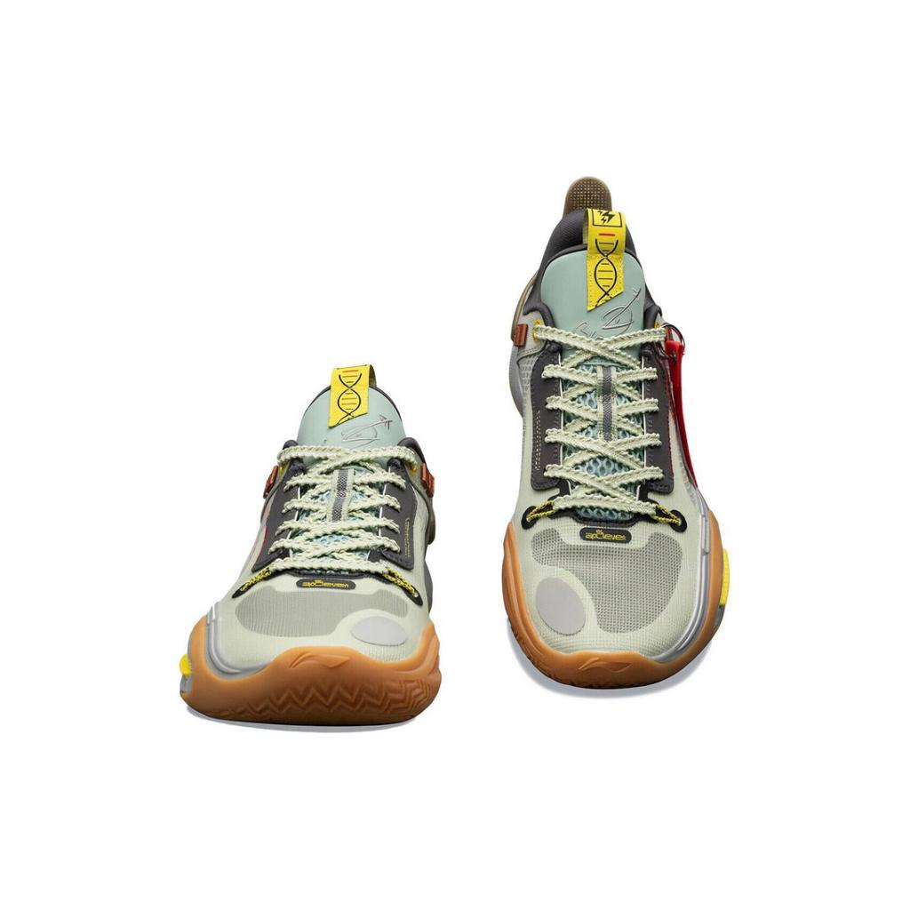 New LiNing All City 11 Warning Cushioning Anti Slip And Wear Resistant Low Top Basketball Shoes Men's Cyan Yellow ABAT005-2