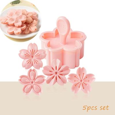 5 szt./zestaw Forma do ciasteczek Sakura Różowa wiśnia Forma do ciasteczek Fondant Ciasteczka żurawinowe Kształt kwiatu Wykrawacze do wyciskania kwiatów do pieczenia