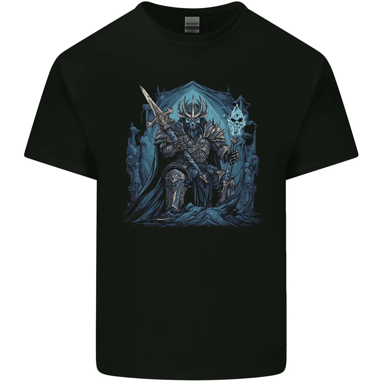 Ice Cavern Fantasy Skull King Kids T-Shirt Childrens M