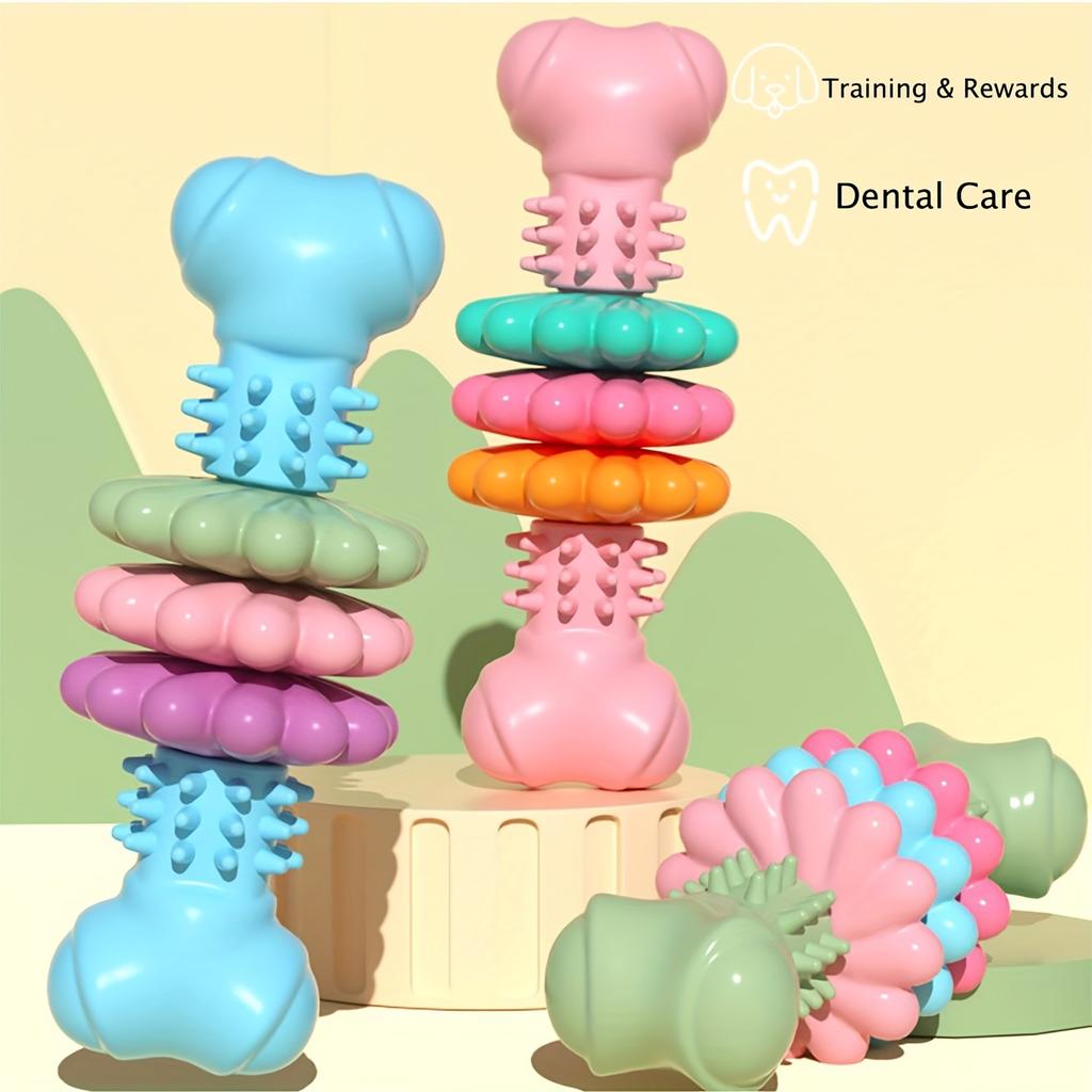 [Unzerstörlicher Hundekauartikel] Langlebiges unzerstörbares Hundekauknochen-Spielzeug | Thermoplastischer Gummi|Zahnreinigung, Training, Langeweilebekämpfung für kleine mittelgroße Hunde
