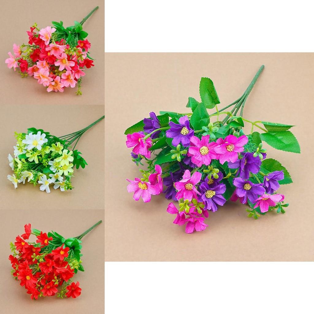 Small Chrysanthemum Fake Flower 28 Head Silk Daisy For Wedding Decorations And Photography Props