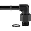 6AN -6 ORB Male To 3/8" SAE Quick Disconnect Connect Male Push On 90 Degree EFI Fuel Fitting Adapter Aluminum Black