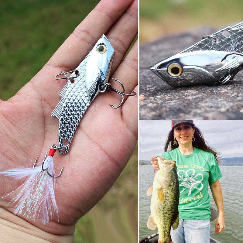 Angelköder 3D Augen Metall Angelköder Haken Spinner Angelköder Barsch Crankbaits Zubehör Haken