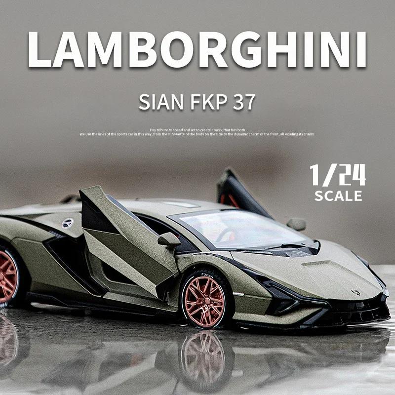 1:24 Lamborghini Sian FKP37 Auto Modell Spielzeug Legierung Diecast Rückzug Sammlung Supersportwagen Spielzeug Fahrzeug zur Dekoration Geschenke A244