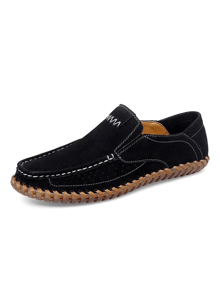 Fashion Men Shoe Casual Leather Mens Flats New Male Non-slip Loafers Fashion Male Slip On Walking Shoes Breathable Men's Business Shoes