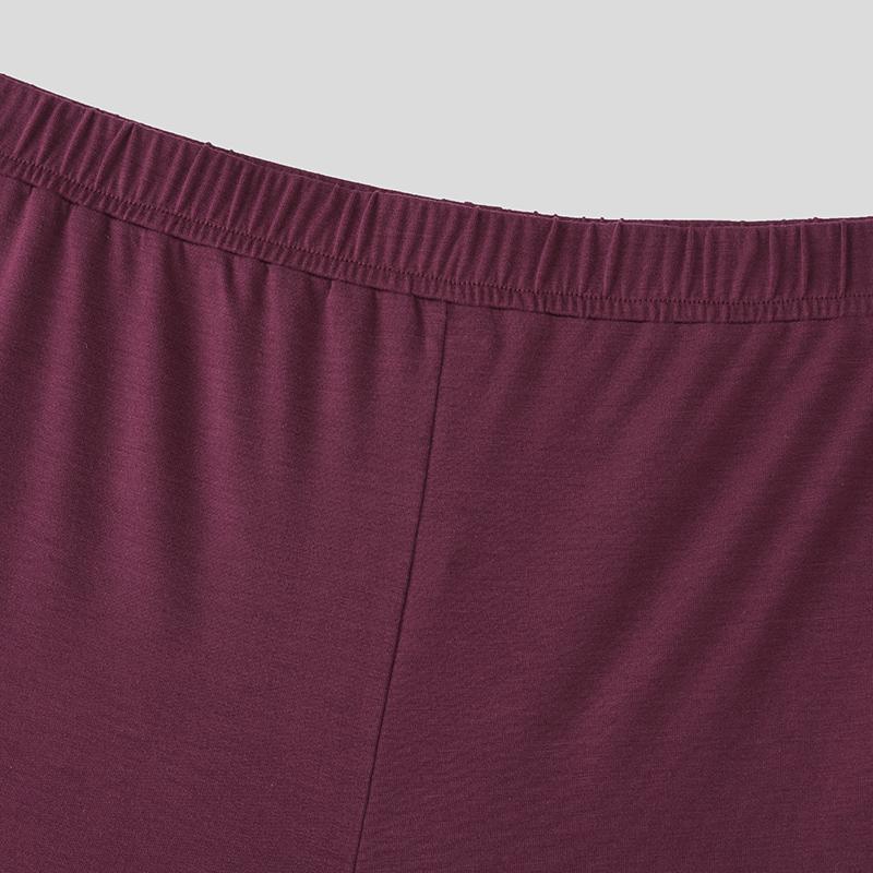 Men Elastic Waist Back Cutout Home Wear Mini Pants Shorts Pajamas