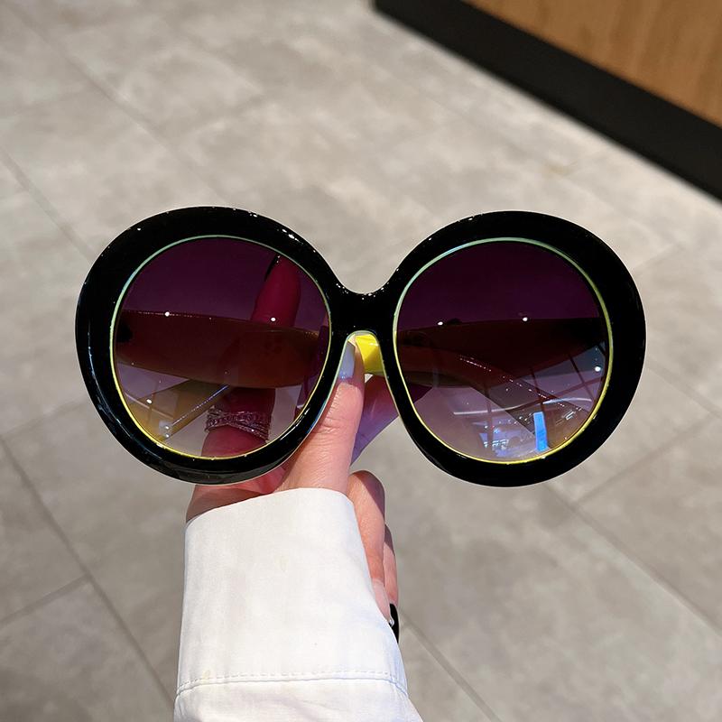 Oversized Round Sunglasses Women Trendy Vintage Gradient Goggle Sun Glasses Fashion Luxury Brand Design Shades Eyewear
